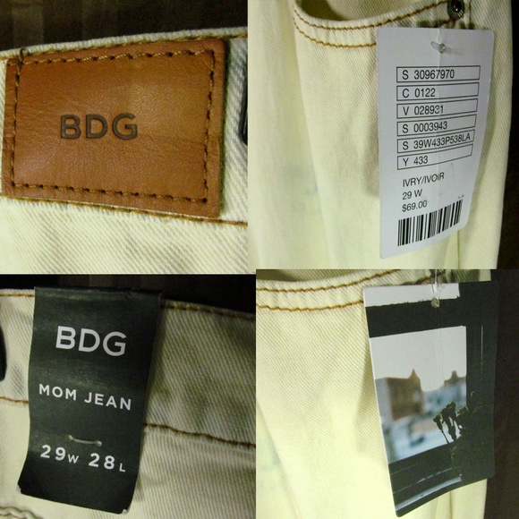 NEW BDG Mom Jean Jeans Size 29W 28L Ivory - Picture 6 of 6